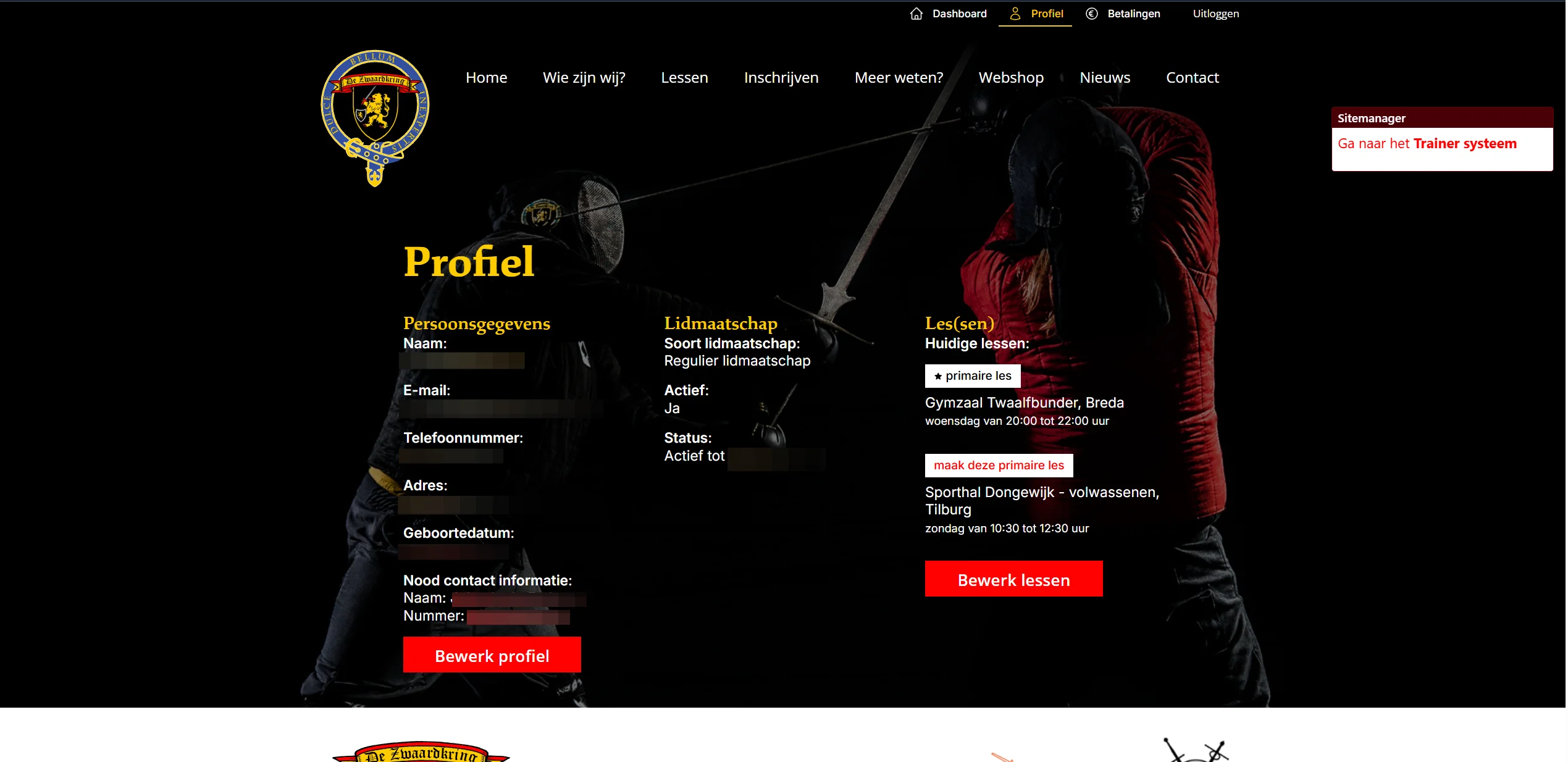 Ledenportaal profiel